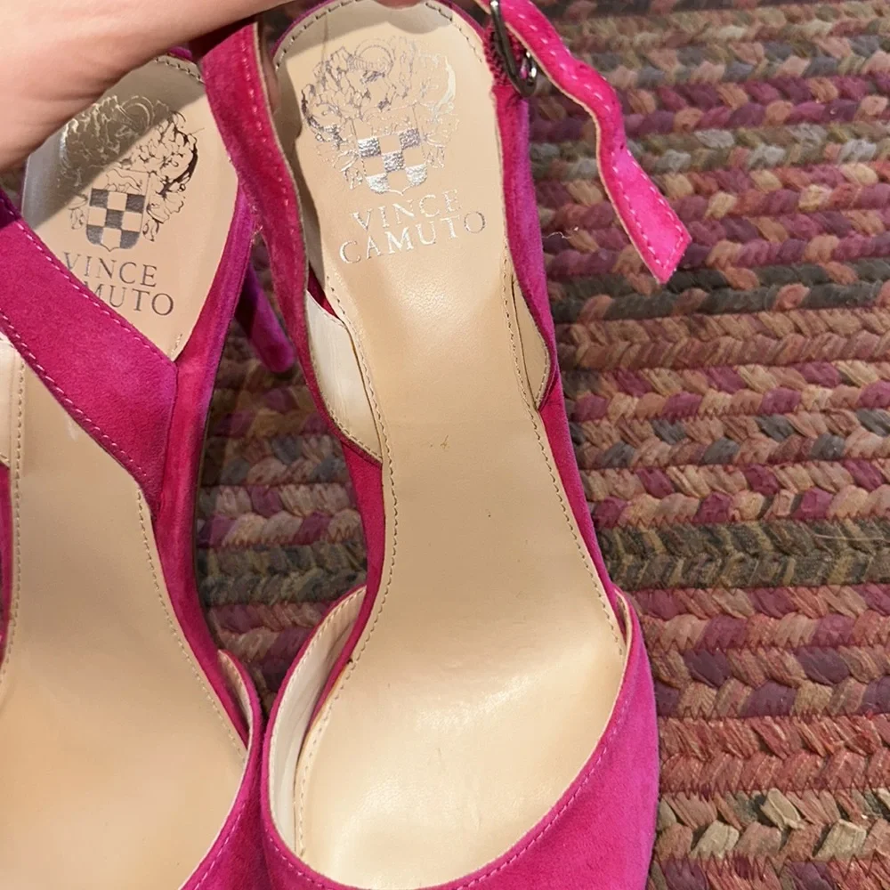 VINCE CAMUTO PINK SUEDE POINTED TOE SLING BACK HIGH HEELS STILETTOS_3